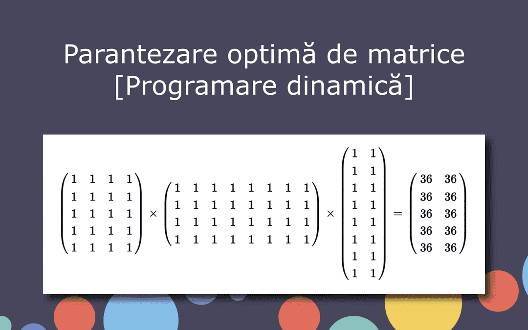 Parantezare optimă de matrice [Programare dinamică]